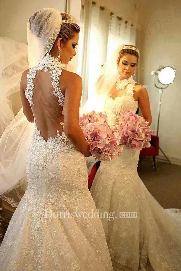 mermaid bridal dresses 2018 Modest / Simple Ivory Wedding Dresses 2018 Trumpet / Mermaid Beading Sash Spaghetti Straps Backless Sleeveless Court Train Wedding