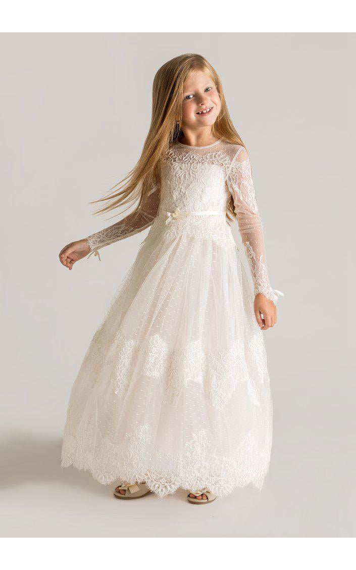 Modern Tulle Lace A-line Flower Girl Dress 2016 Long Sleeve-401388 DorrisDress Modern Tulle Lace A-line Flower Girl Dress 2016 Long Sleeve-401388 DorrisDress