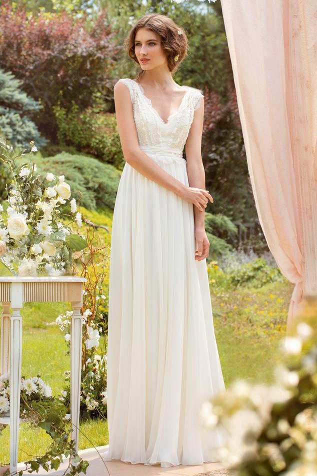 chiffon pleated wedding dress Pleated Chiffon Sheath Wedding Dress with Beading