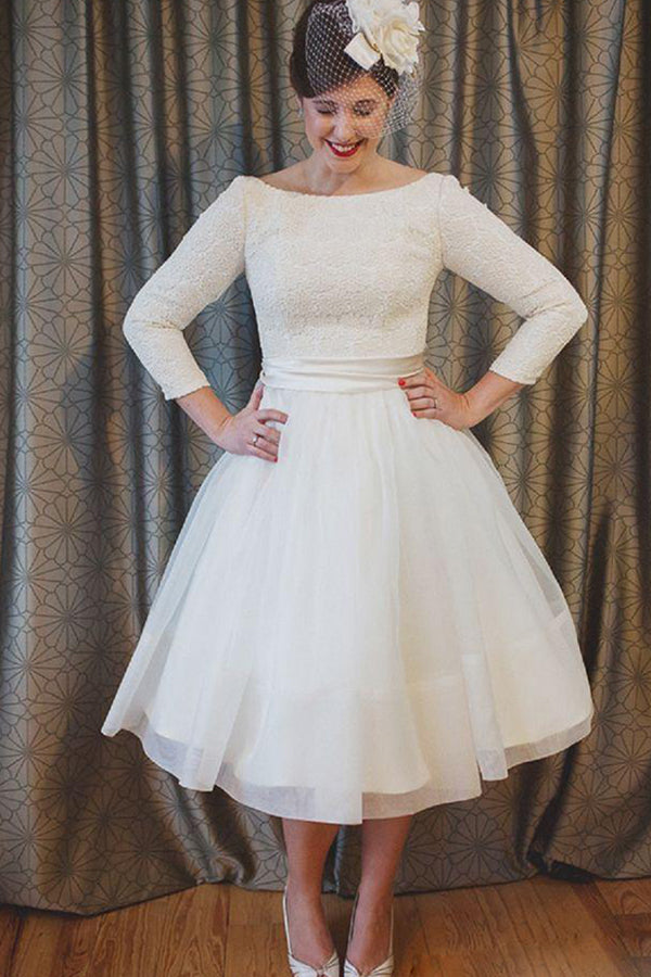 plus-size-tea-length-lace-and-organza-wedding-dresses-with-3-4-long-sleeves-715428 plus-size-tea-length-lace-and-organza-wedding-dresses-with-3-4-long-sleeves-715428