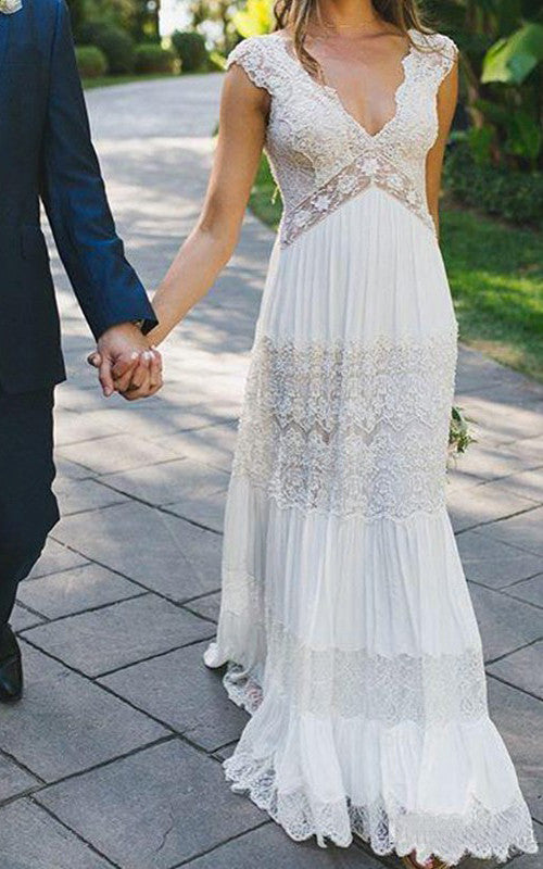 Boho Sheath Sleeveless Lace Wedding Dress Beach Country Garden Court S DorrisDress Boho Sheath Sleeveless Lace Wedding Dress Beach Country Garden Court S DorrisDress