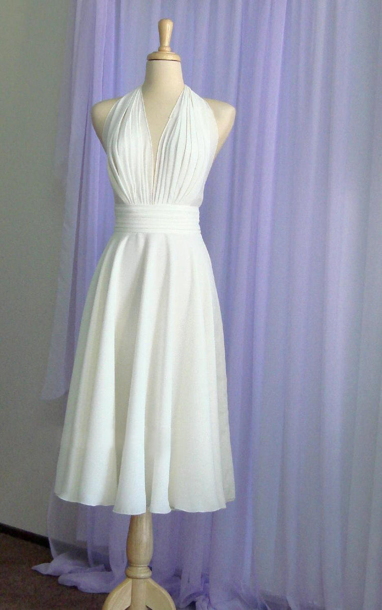 A-Line Lace Applique Chiffon Tea-Length Dress Tangerine main image 1