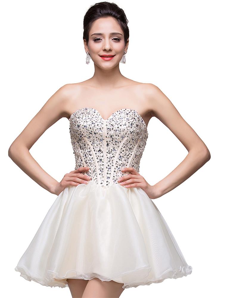 Glamorous Sweetheart Crystal Short Homecoming Dress 2018 Tulle DorrisDress Glamorous Sweetheart Crystal Short Homecoming Dress 2018 Tulle DorrisDress