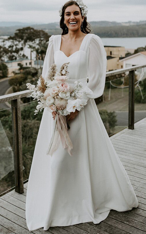 casual dress with train Casual Wedding Dress With Train Satin Fabric Strapless Sleeveless Pock   Dbrbridal