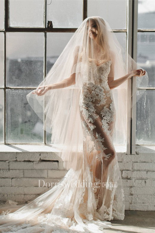 Champagne Bride Wedding Veils Travel Veil Simple Style Soft Veils