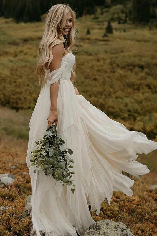 boho sweetheart wedding dress Boho Sweetheart Wedding Dress Bridal Gowns With Lace Applique TN257 US18 / Custom Color