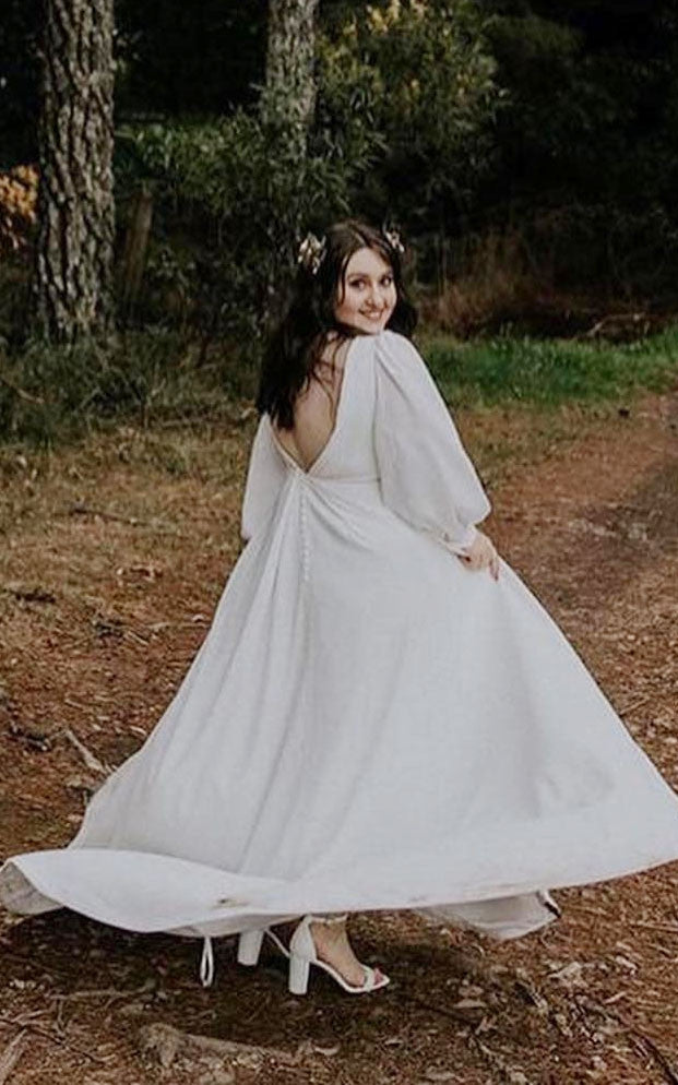 Chiffon V-neck A-Line Casual Elegant Beach Wedding Dress With Ruching DorrisDress Chiffon V-neck A-Line Casual Elegant Beach Wedding Dress With Ruching DorrisDress
