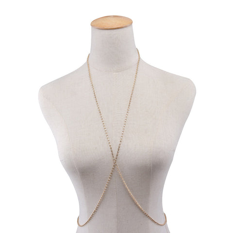 Women Body Chain Jewelry Bikini Waist Gold Belly Beach Harness Slave Necklace GD