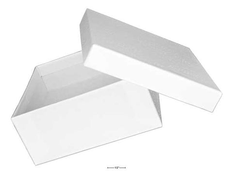 White Cotton Filled Gift Box 3 1/2" X 3 1/2" X 1 1/2"