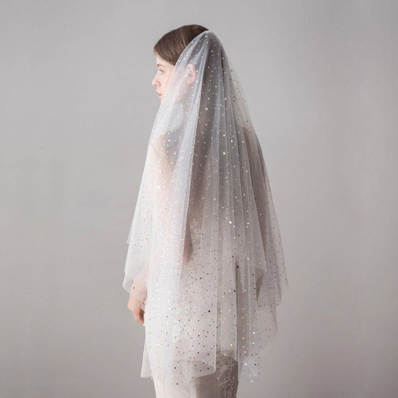SLBRIDAL Two-Layer Wedding Veils With Combs Ivory Bridal Veils Wedding –  DorrisDress