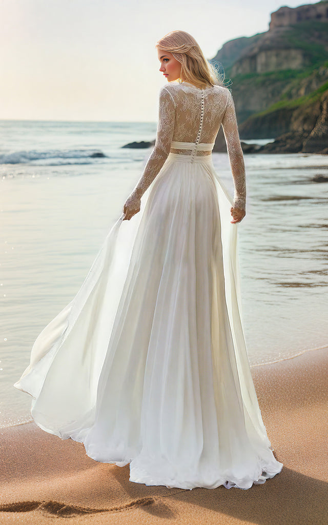 boho elopement dress Wedding Dress, Dress, the "the Dreamer Dress", Lace Bohemian Dress, Handmade Wedding Gown, Maternity Dress, Eyelash Lace Gown Fairy floral drop waist corset