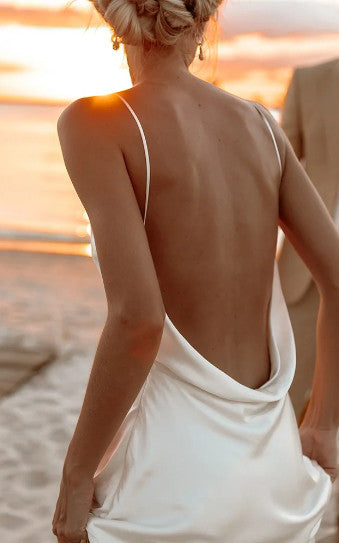 v neck strap dress elegant backless Elegant Straps White Mermaid Wedding Dresses Lace Backless V Neck Sleeveless