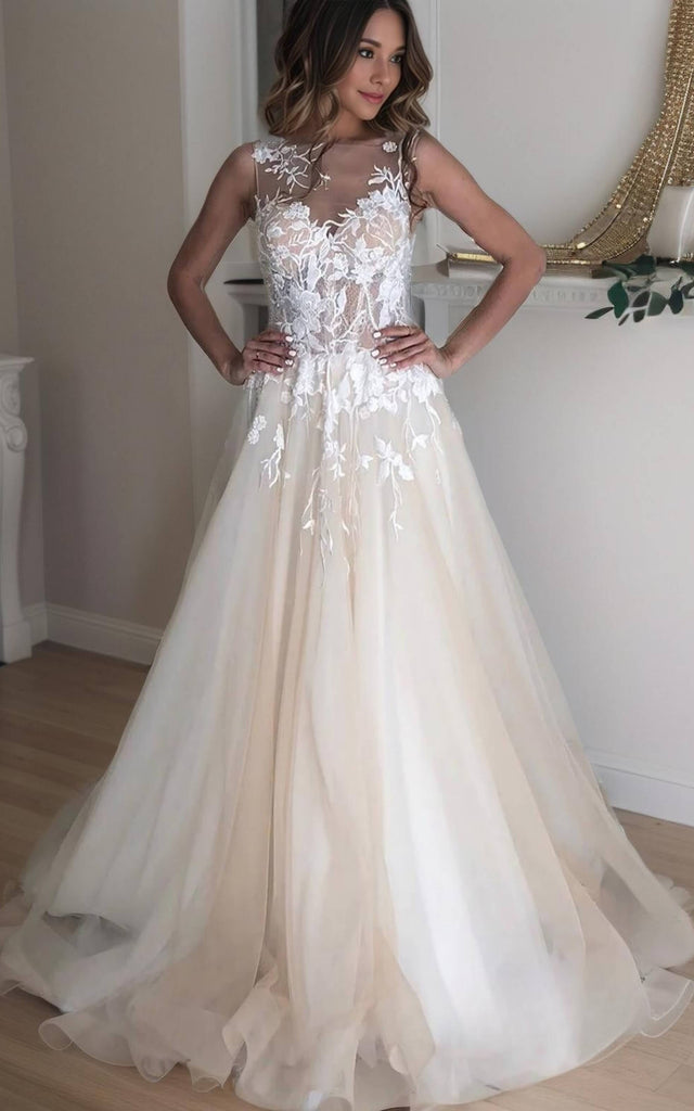 Floral Beach A-Line Bohemian Lace High Neck Wedding Dress Sexy Elegant DorrisDress Floral Beach A-Line Bohemian Lace High Neck Wedding Dress Sexy Elegant DorrisDress