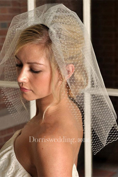 New Double-layer Short Bridal Veil For Travel Photography Styling Headpiece