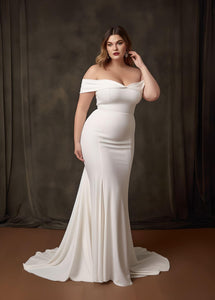Mermaid Satin Plus Size Sleeveless 2023 Wedding Dress Simple Casual Se DorrisDress Mermaid Satin Plus Size Sleeveless 2023 Wedding Dress Simple Casual Se DorrisDress