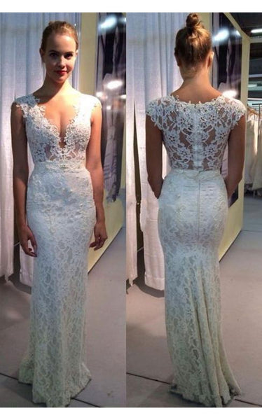 Elegant Lace Sleeveless 2018 Wedding Dress Zipper Back Floor Length