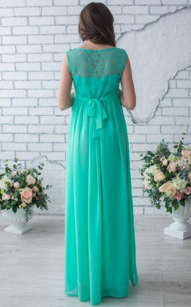 Sleeveless Sleeve Chiffon&Lace Maternity Dress-106352