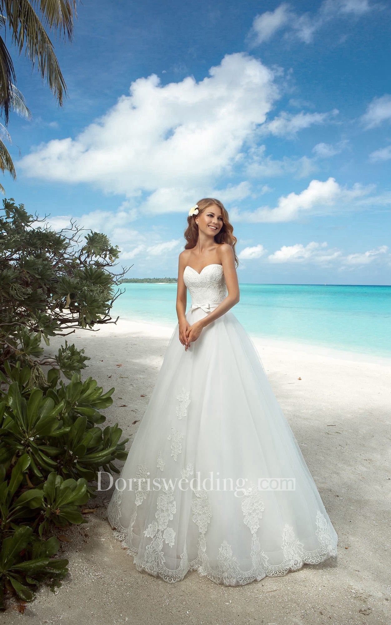 Sweetheart Long A-line Organza Wedding Dress With Appliques And bolero DorrisDress Sweetheart Long A-line Organza Wedding Dress With Appliques And bolero DorrisDress