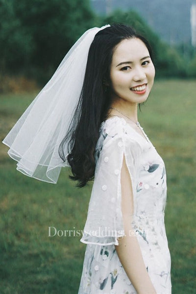 Korean Style New Bride Short Pearl Veil