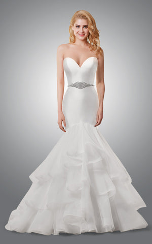 Sexy Elegant Mermaid Satin Tulle Wedding Dress Charming Modern Sweetheart Button Back Floor Length Bridal Gown