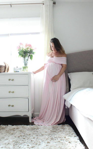 Wrap Floor-Length Pregnant Gown