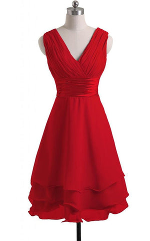 V-neckline Layered Bridal Dress With Satin Belt-309828