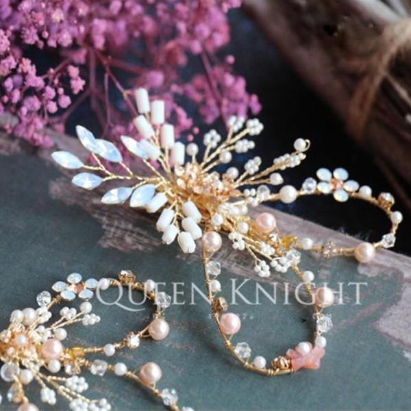 Sweet And Lovely Handmade Pink Shell Flower Protein Bead Beads Hairpin