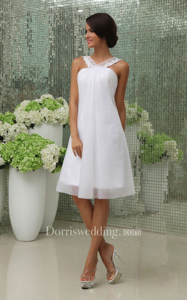 Cute Sleeveless Short Dress With Chiffon Overlay