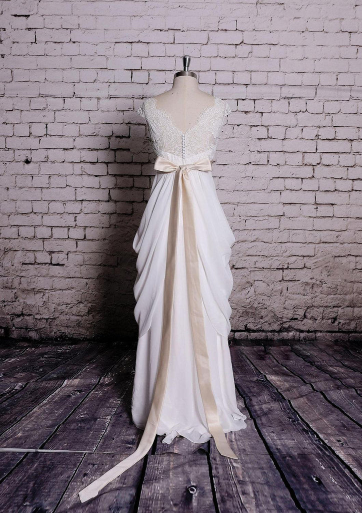 chiffon dress cap sleeves Cap Sleeve A-Line Chiffon Dress CL05 Cap Sleeve A-Line Chiffon Dress CL05