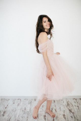 Off-Shoulder A-Line Organza Wedding Dress With Ruching