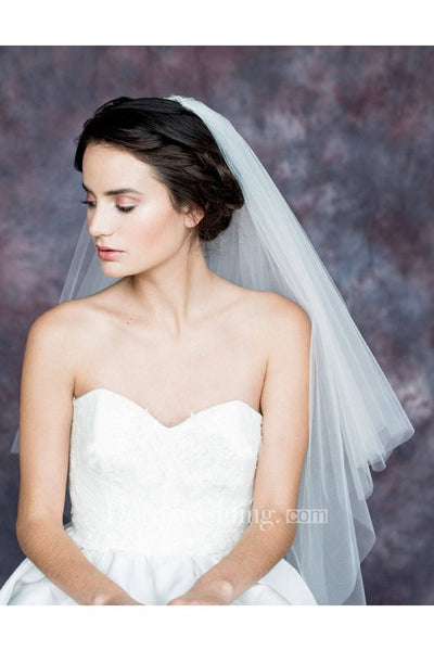 New Double-Layer Embroidered Bride Wedding Veil Super Soft
