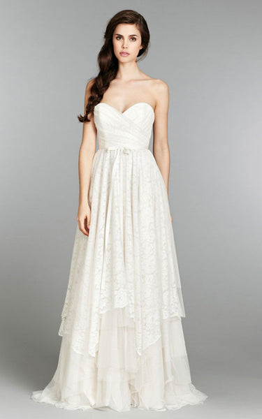 Angelic Sweetheart Neckline Crisscross Ruched Bodice a Line Lace Dress-702123