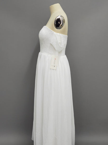 Wedding Lace And Chiffon Babydoll Wedding Gown Bohemian Dress-z711371