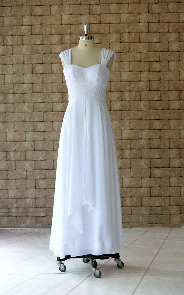 Ankle-Length Cap Sleeve Chiffon Dress-711701 DorrisDress Ankle-Length Cap Sleeve Chiffon Dress-711701 DorrisDress