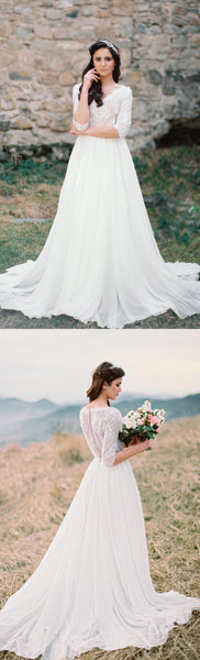 Non Corset A Silhouette Wedding With Nude Lace Bodice Dress-711916
