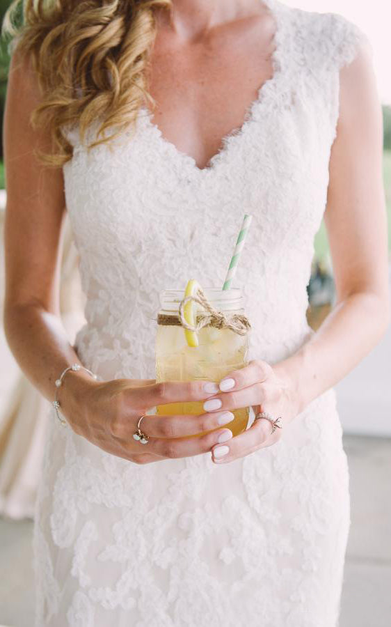 V-Neck Cap Sleeve Keyhole Back A-Line Lace Wedding Dress-713771 DorrisDress V-Neck Cap Sleeve Keyhole Back A-Line Lace Wedding Dress-713771 DorrisDress