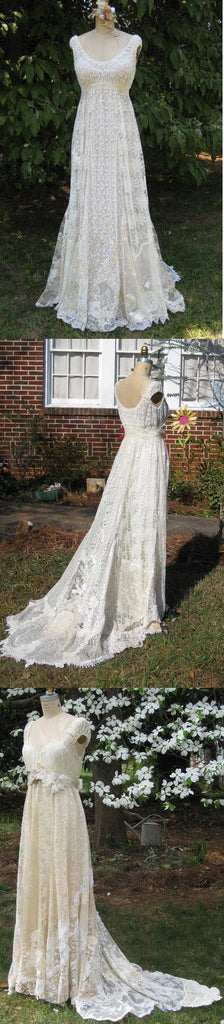 Vintage Bohemian Cap-Sleeve Lace Empire Wedding Dress | Dorris Dress DorrisDress Vintage Bohemian Cap-Sleeve Lace Empire Wedding Dress | Dorris Dress DorrisDress