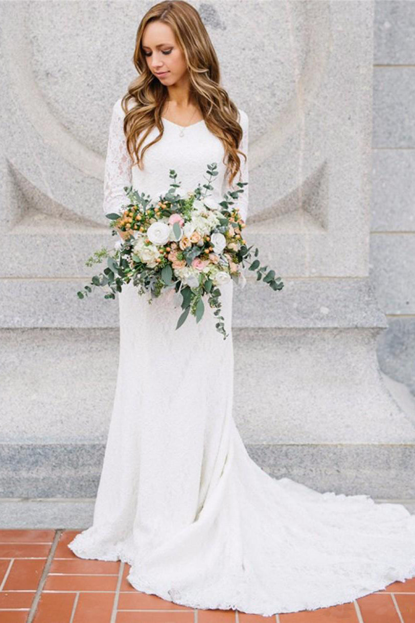 Country Style Vintage Modest Bohemian Lace Chiffon Wedding Gown With L DorrisDress Country Style Vintage Modest Bohemian Lace Chiffon Wedding Gown With L DorrisDress