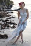 Illusion Neckline Sheer Back Beach Lace Chiffon Wedding Dress-715484