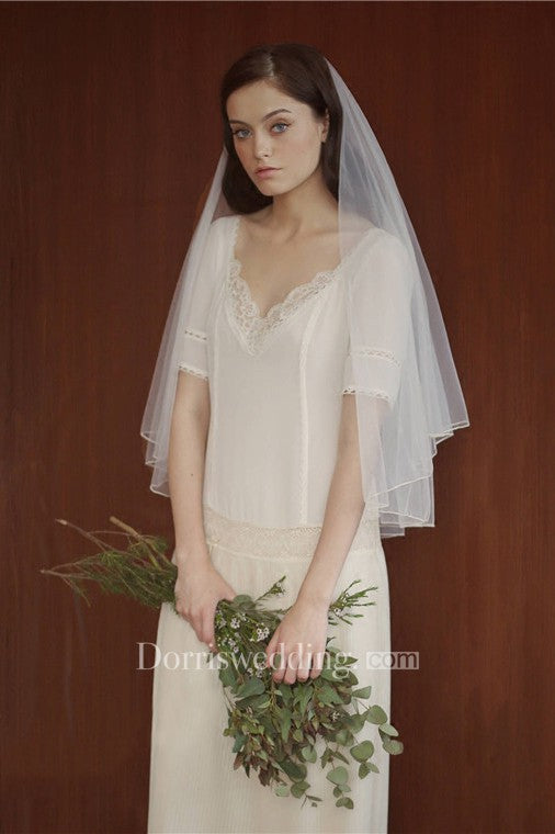 Retro Bride Wedding Veil For Travel Photography Ivory soft Veils wedding headdress