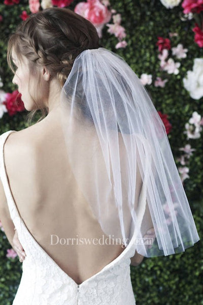 Simple Short Single Layer Wedding Veils With Hair Comb Bride Veil For Graduation Photo Headdress 