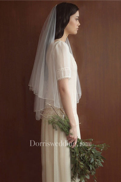 Retro Bride Wedding Veil For Travel Photography Ivory soft Veils wedding headdress