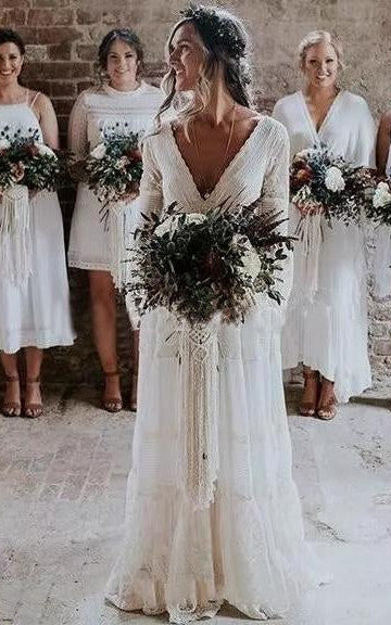 A-Line V-neck Lace Wedding Dress Casual Sexy Bohemian Adorable Beach C DorrisDress A-Line V-neck Lace Wedding Dress Casual Sexy Bohemian Adorable Beach C DorrisDress