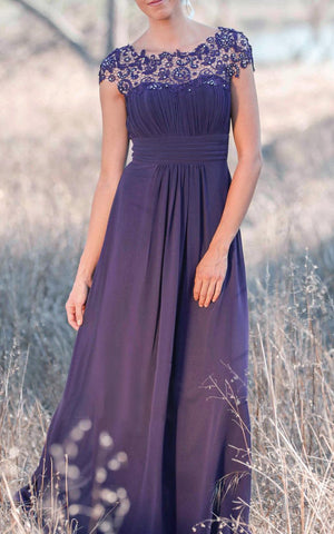 Latest Illusion Purple Bridesmaid Dress-ET_329095