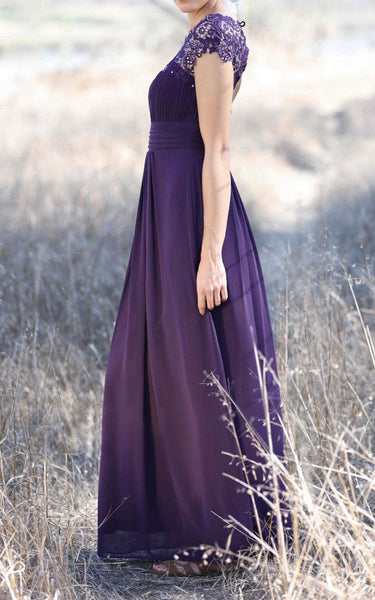 Latest Illusion Purple Bridesmaid Dress-ET_329095
