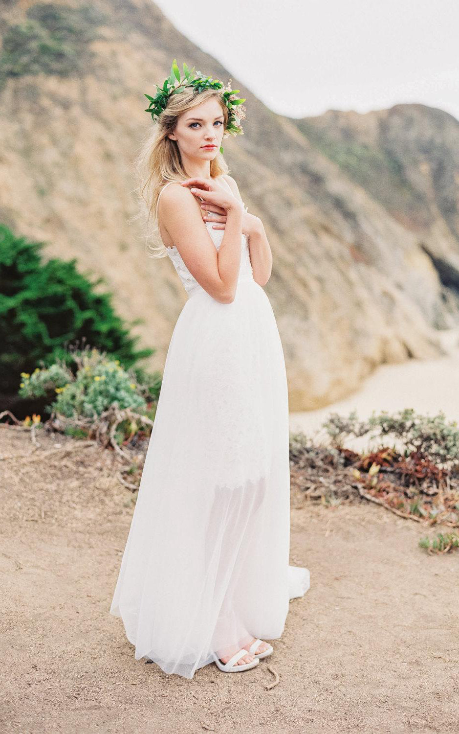 Boho Flowy Soft Transparent Tulle Wedding Dress With Lace Bodice-ET_71 DorrisDress Boho Flowy Soft Transparent Tulle Wedding Dress With Lace Bodice-ET_71 DorrisDress