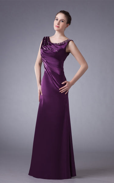 Sleeveless Satin Floor-Length Gown with Stress-GC_315641