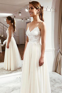 Cute Spaghetti Wedding Dress With Lace Bodice And Ethereal Tulle Skirt