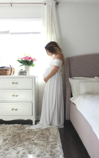 Wrap Floor-Length Pregnant Gown