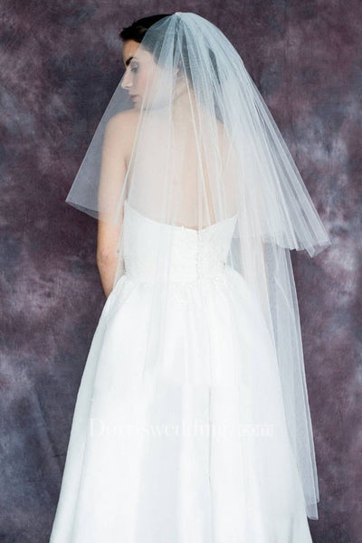 New Double-Layer Embroidered Bride Wedding Veil Super Soft